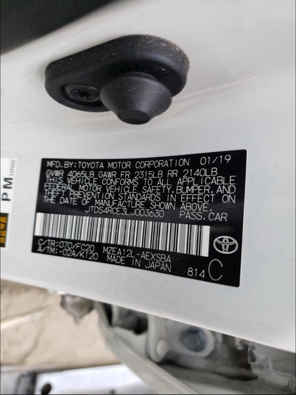 2020 TOYOTA COROLLA SE JTDS4RCE3LJ003630