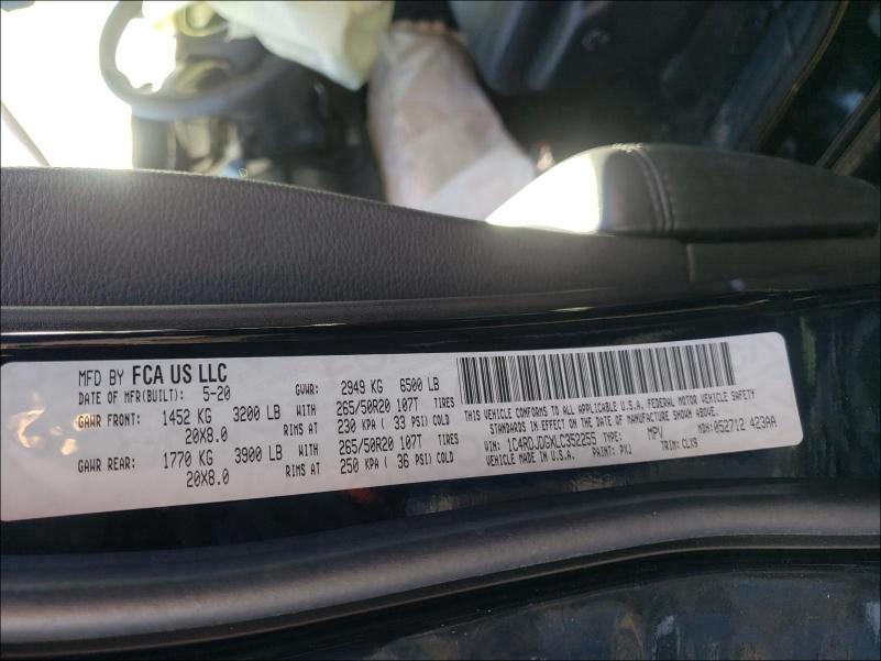 2020 DODGE DURANGO GT 1C4RDJDGXLC352255