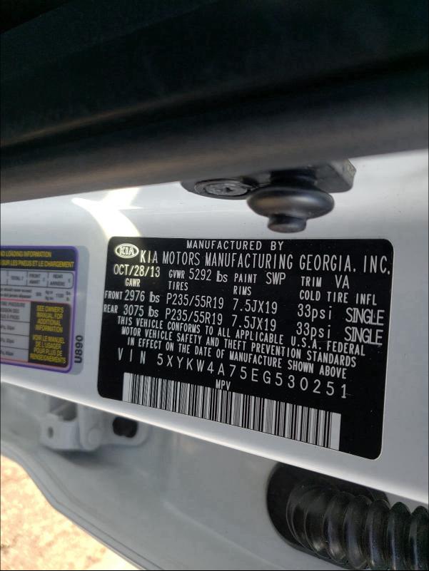 2014 KIA SORENTO SX 5XYKW4A75EG530251