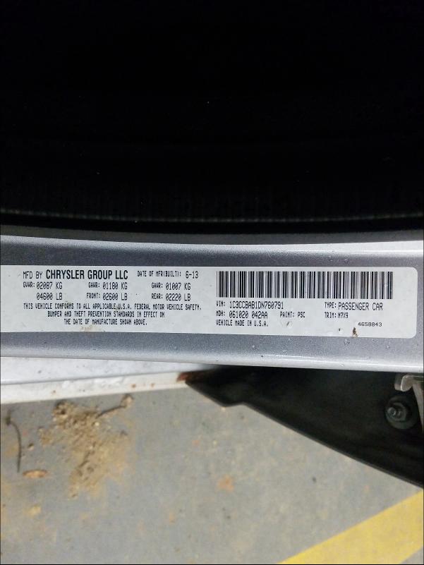 2013 CHRYSLER 200 LX 1C3CCBAB1DN760791