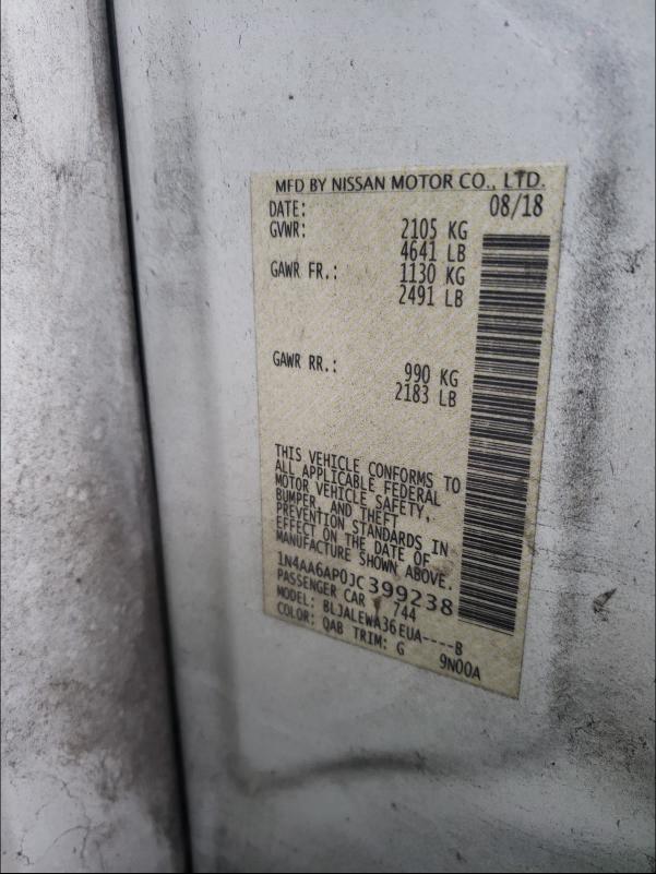 2018 NISSAN MAXIMA 3.5 1N4AA6AP0JC399238