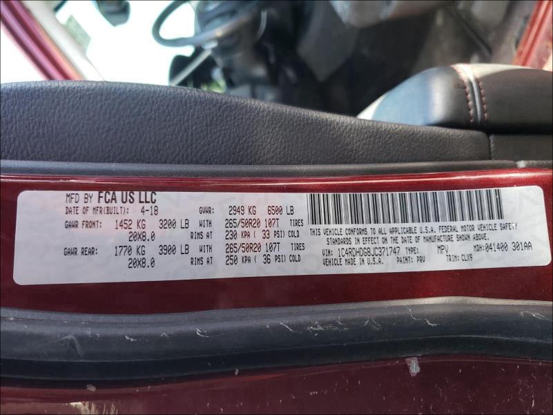 2018 DODGE DURANGO GT 1C4RDHDG8JC371747