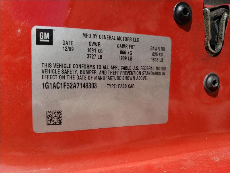 2010 CHEVROLET COBALT 1LT 1G1AC1F52A7148303