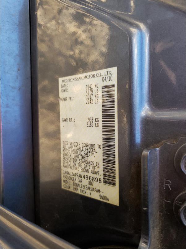 2010 NISSAN ALTIMA BAS 1N4AL2AP2AN496898