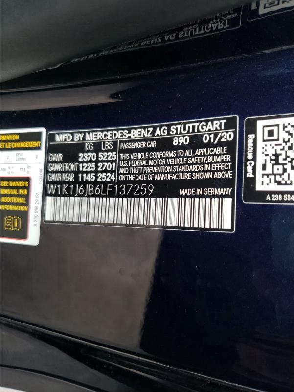 2020 MERCEDES-BENZ E 450 4MAT W1K1J6JB6LF137259