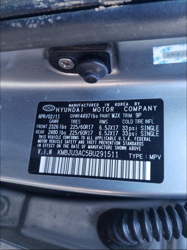 2011 HYUNDAI TUCSON GLS KM8JU3AC5BU291511