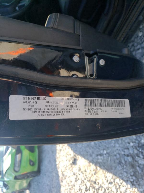2018 DODGE CHARGER SX 2C3CDXHG1JH307416