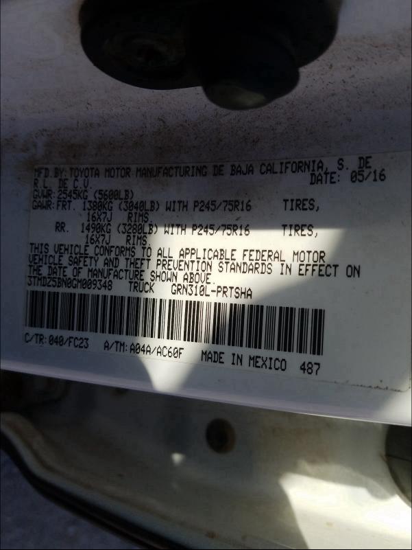 2016 TOYOTA TACOMA DOU - 3TMDZ5BN0GM009348