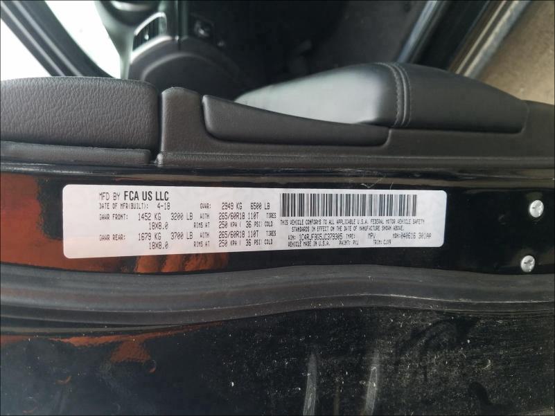 2018 JEEP GRAND CHER - 1C4RJFBG5JC379305