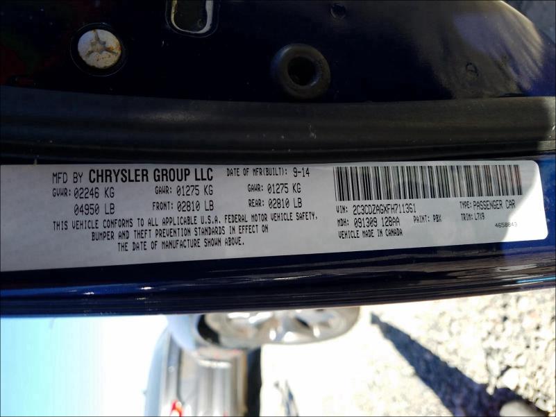 2015 DODGE CHALLENGER 2C3CDZAGXFH711361