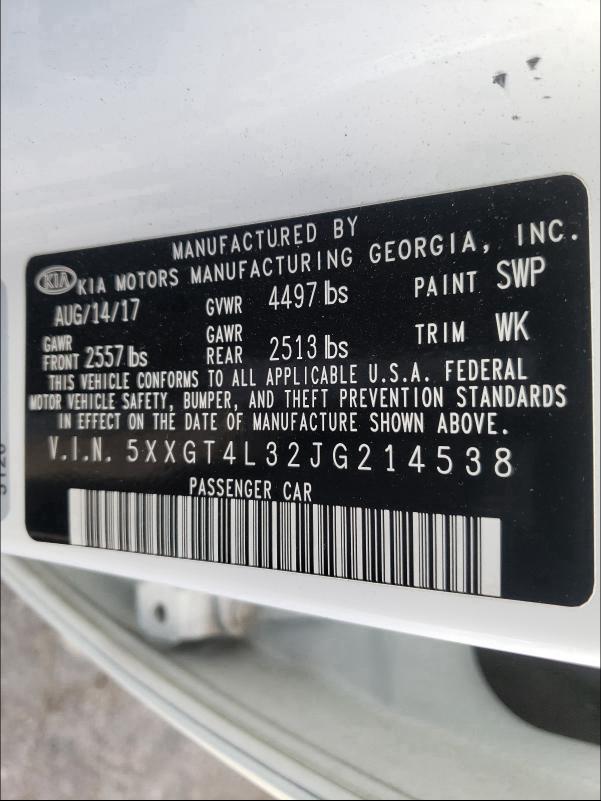 2018 KIA OPTIMA LX - 5XXGT4L32JG214538