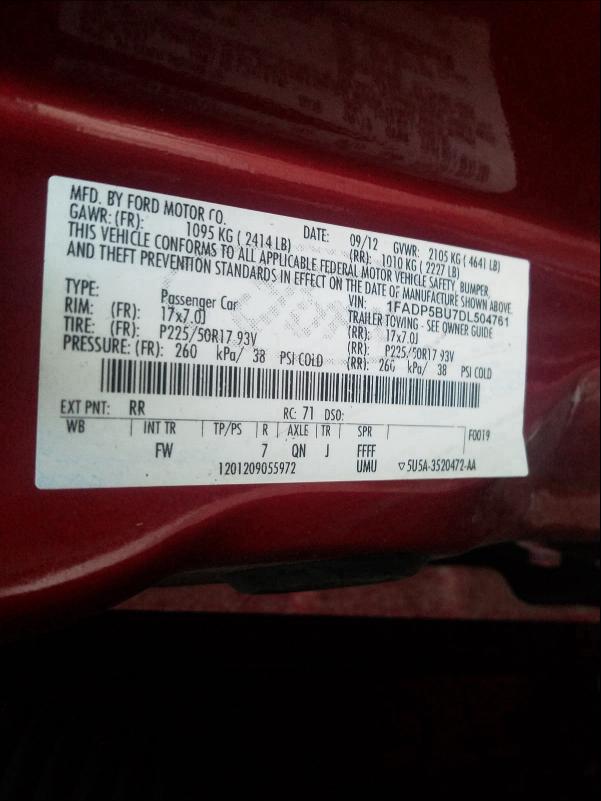 2013 FORD C-MAX SEL 1FADP5BU7DL504761