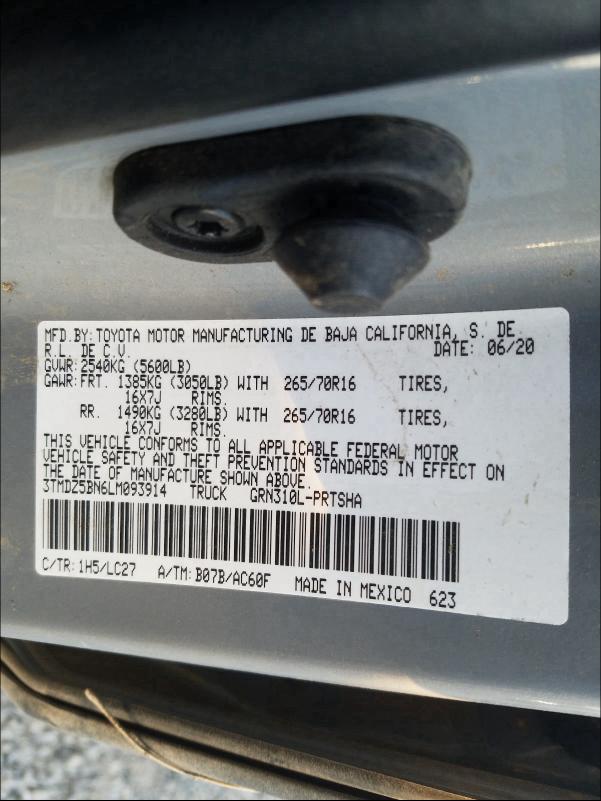 2020 TOYOTA TACOMA DOU - 3TMDZ5BN6LM093914