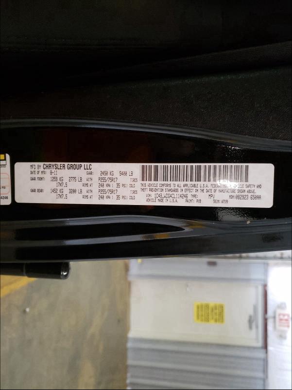2012 JEEP WRANGLER U 1C4BJWDG4CL114246