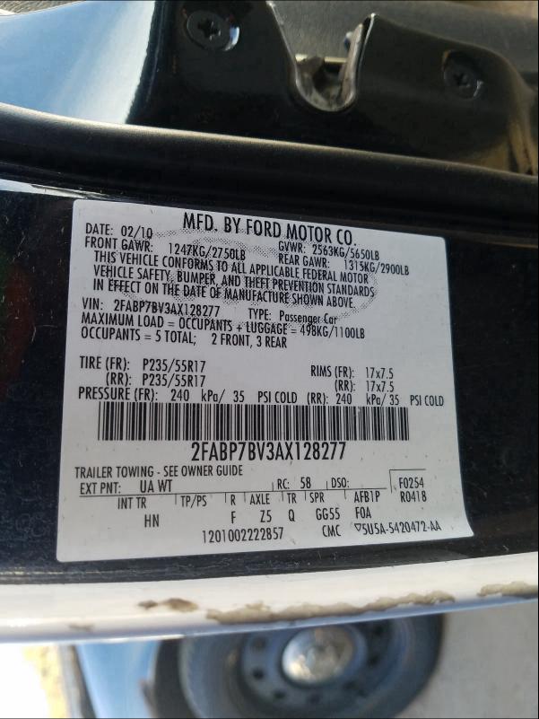 2010 FORD CROWN VICT 2FABP7BV3AX128277