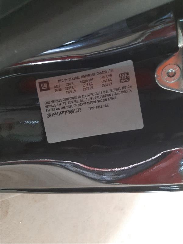 2015 CHEVROLET CAMARO ZL1 2G1FM1EP7F9801073