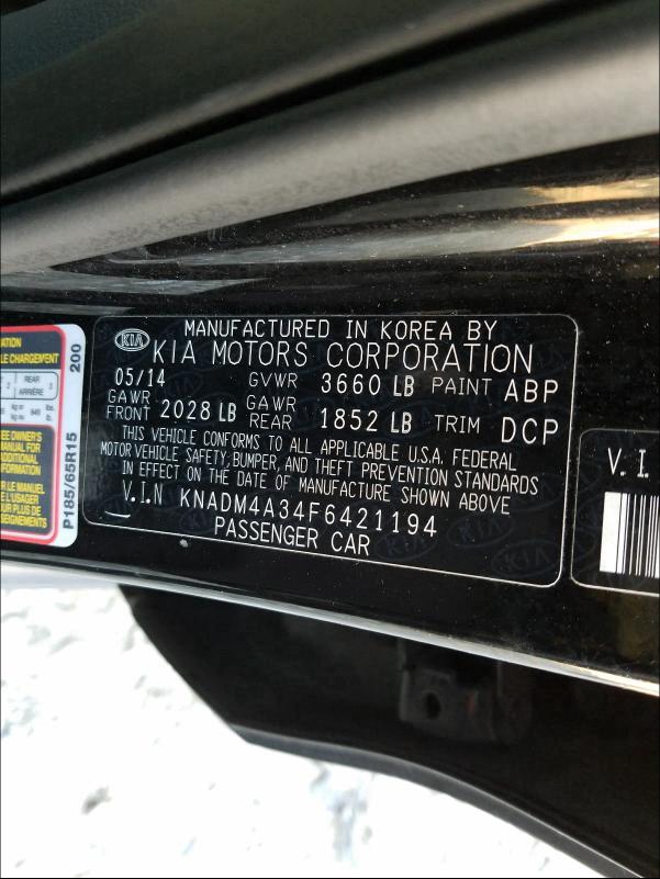 2015 KIA RIO LX KNADM4A34F6421194