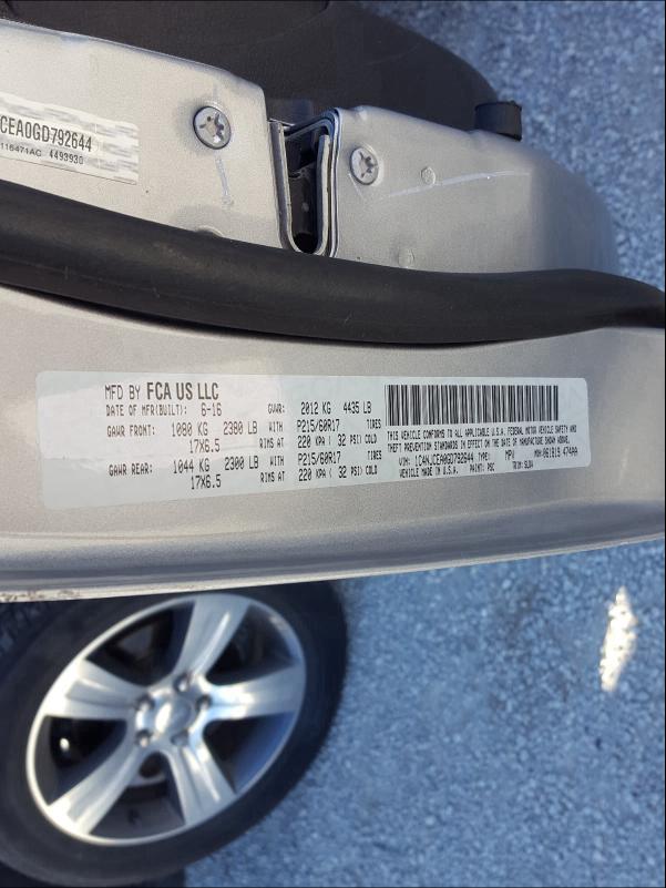 2016 JEEP COMPASS LA 1C4NJCEA0GD792644