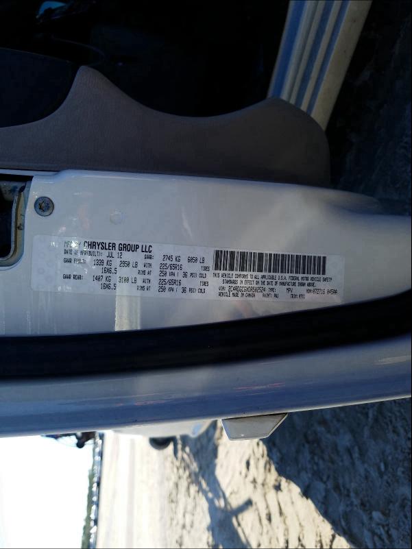 2013 DODGE GRAND CARA 2C4RDGCGXDR502524