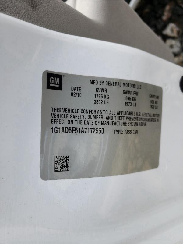 2010 CHEVROLET COBALT 1LT 1G1AD5F51A7172550