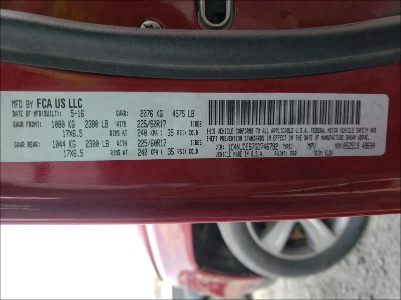 2016 JEEP COMPASS LA 1C4NJDEB7GD746792