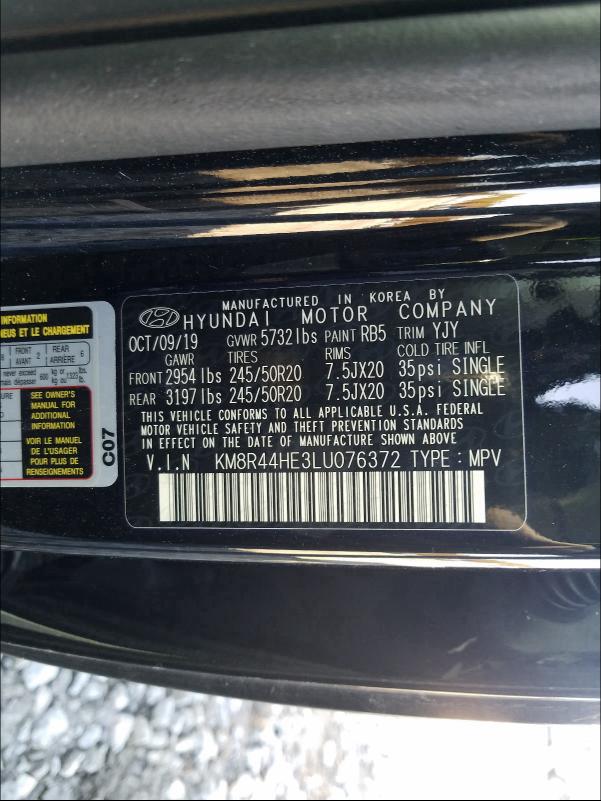 2020 HYUNDAI PALISADE S KM8R44HE3LU076372