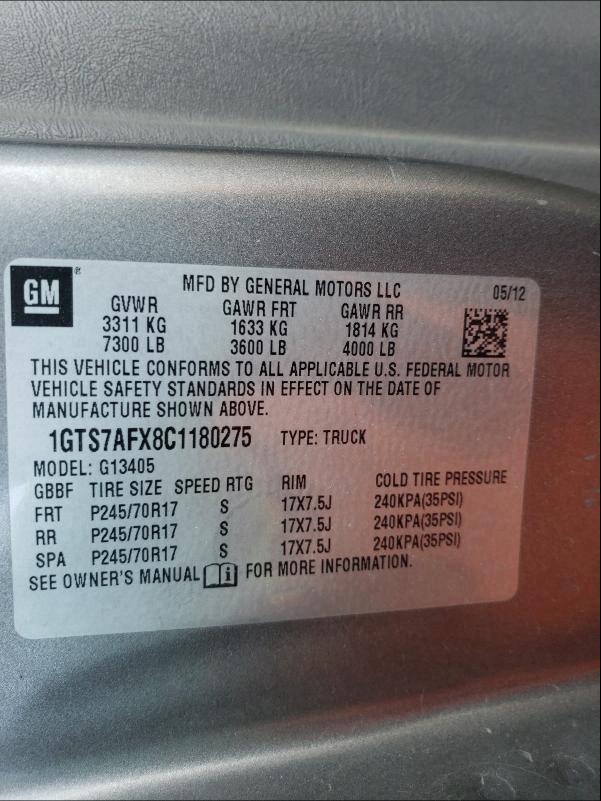 2012 GMC SAVANA G15 1GTS7AFX8C1180275