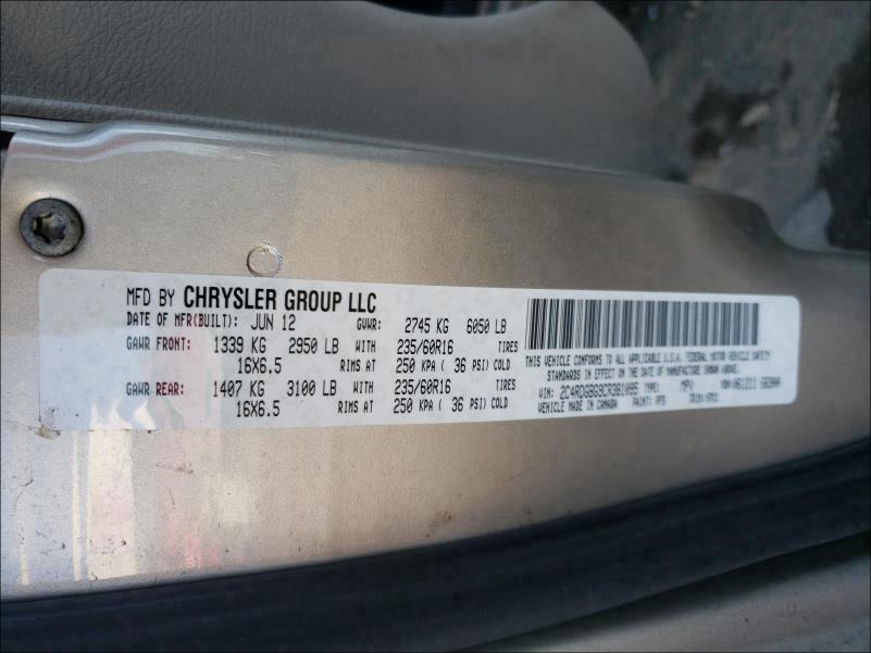2C4RDGBG9CR381095 2012 Dodge Grand Cara 3.6L