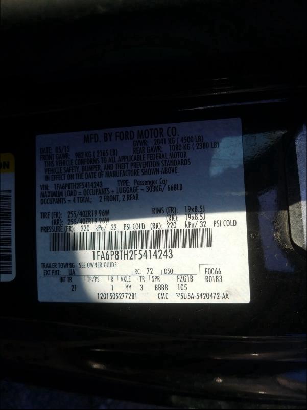 2015 FORD MUSTANG - 1FA6P8TH2F5414243