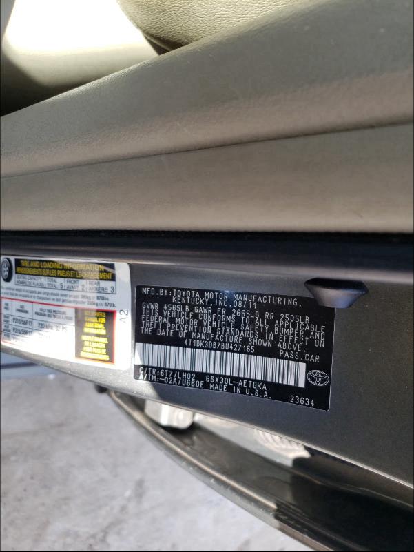 2011 TOYOTA AVALON BAS 4T1BK3DB7BU427165