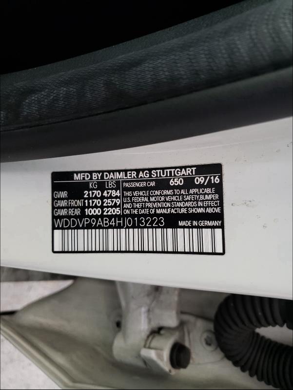 2017 MERCEDES-BENZ B 250E - WDDVP9AB4HJ013223