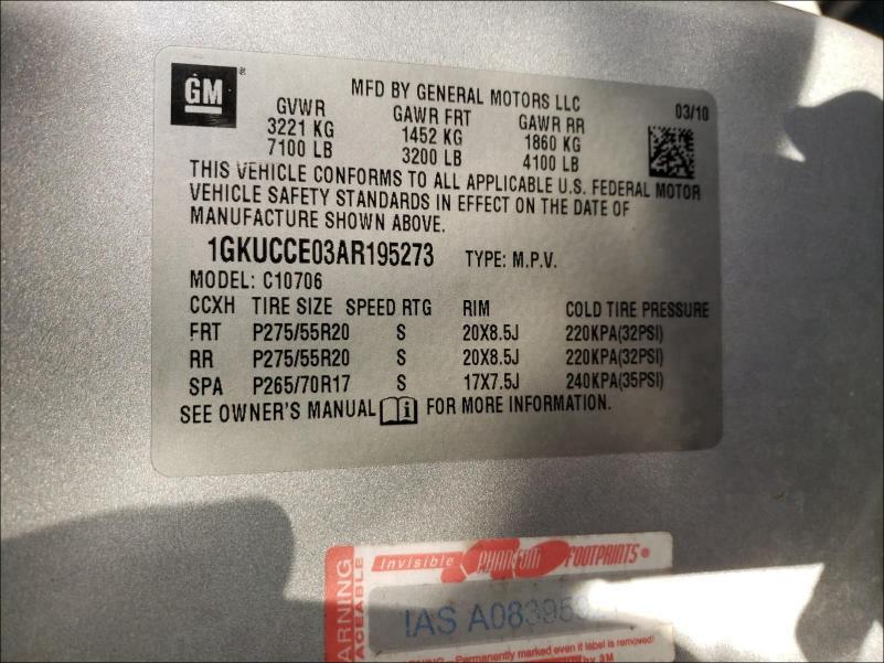 2010 GMC YUKON SLT 1GKUCCE03AR195273