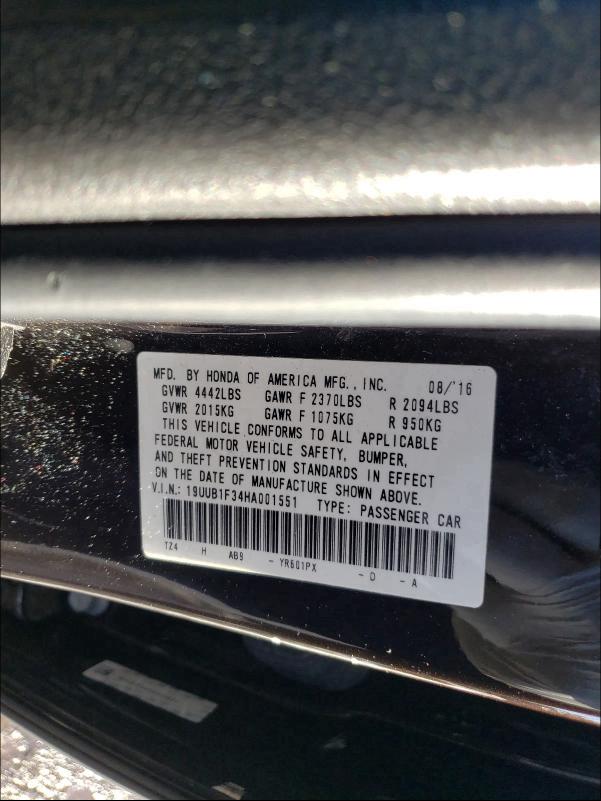 2017 ACURA TLX 19UUB1F34HA001551