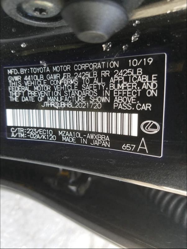 2020 LEXUS UX 200 JTHP3JBH8L2021720