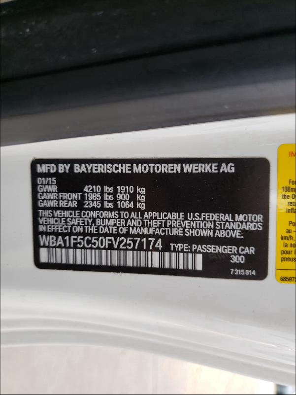 2015 BMW 228 I WBA1F5C50FV257174