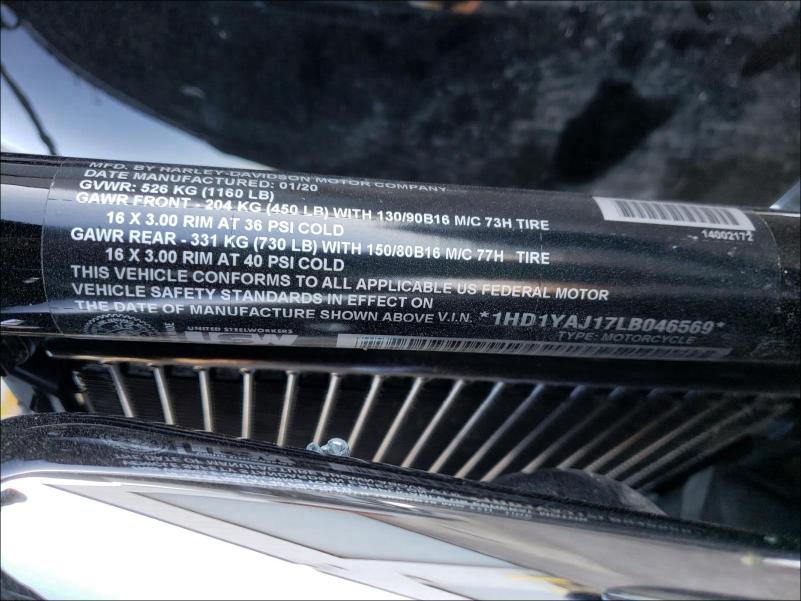 2020 HARLEY-DAVIDSON FLHC 1HD1YAJ17LB046569