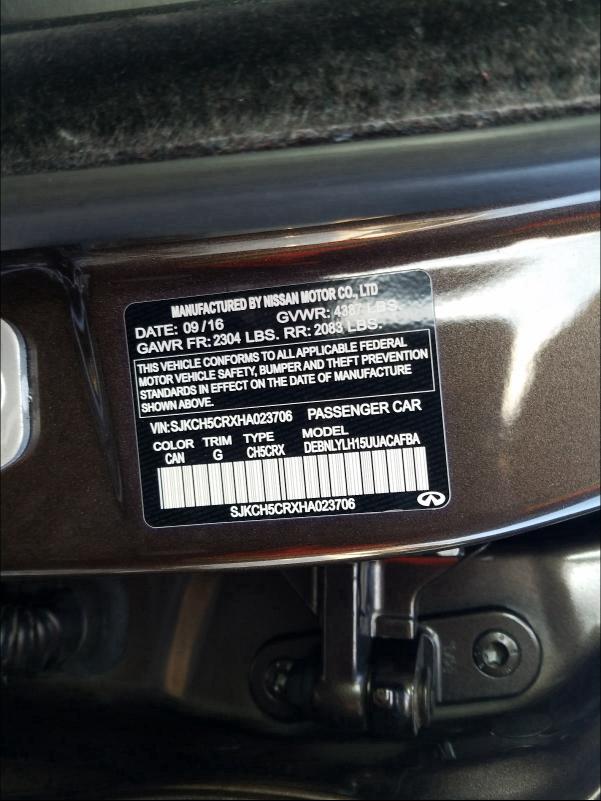 2017 INFINITI QX30 BASE SJKCH5CRXHA023706