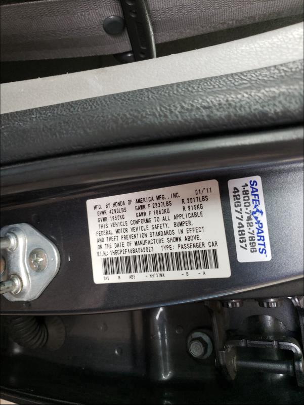 2011 HONDA ACCORD LXP 1HGCP2F48BA089023