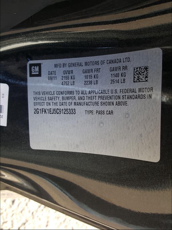 2012 CHEVROLET CAMARO 2SS 2G1FK1EJ5C9125333