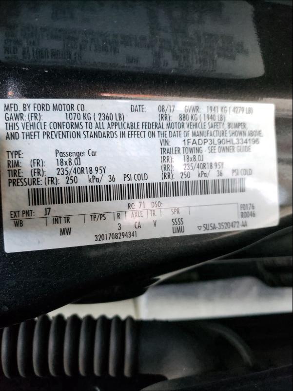 2017 FORD FOCUS ST 1FADP3L90HL334196
