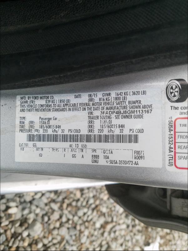 2016 FORD FIESTA SE - 3FADP4BJ8GM113167