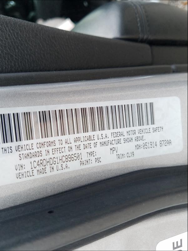2017 DODGE DURANGO GT 1C4RDHDG1HC896501