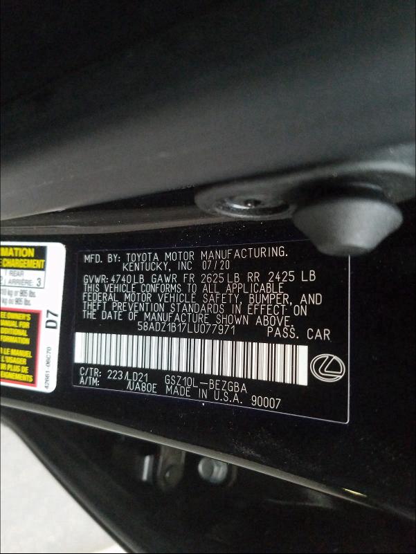 2020 LEXUS ES 350 58ADZ1B17LU077971