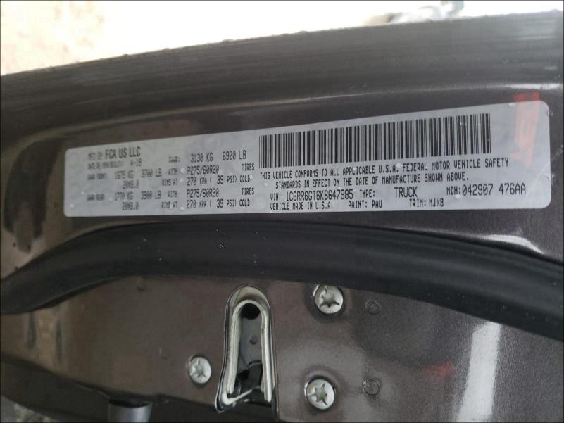 2019 RAM 1500 CLASS 1C6RR6GT6KS647985