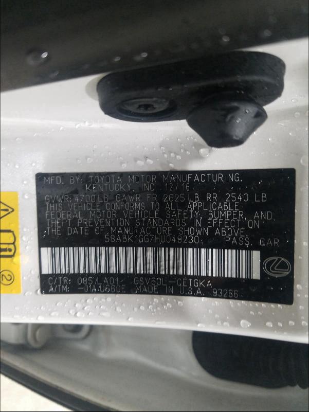 2017 LEXUS ES 350 58ABK1GG7HU048230