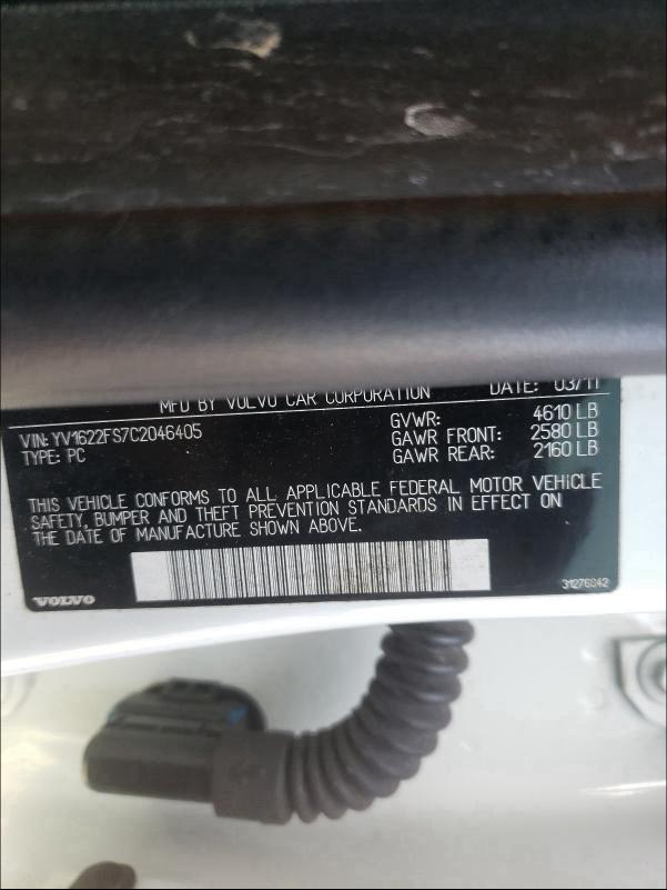 2012 VOLVO S60 T5 YV1622FS7C2046405