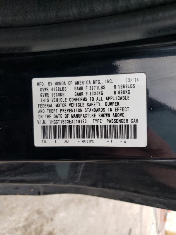 2014 HONDA ACCORD LX- 1HGCT1B33EA010123