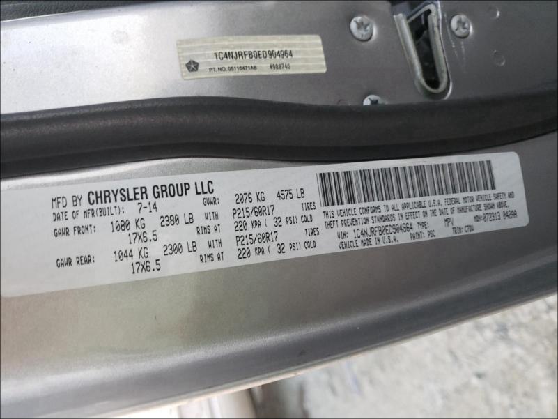 2014 JEEP PATRIOT LA 1C4NJRFB0ED904964
