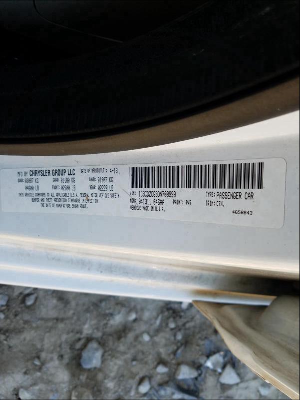2013 DODGE AVENGER SX 1C3CDZCG9DN708999