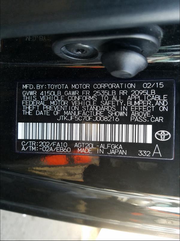 2015 TOYOTA SCION TC JTKJF5C70FJ008216